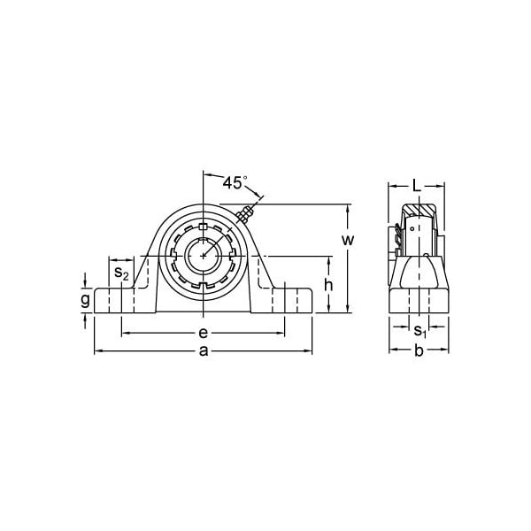 SINGLE ROW BALL BEARING, 2-1/16'' NORMAL WIDE ADAPTER PILLOW BLOCK